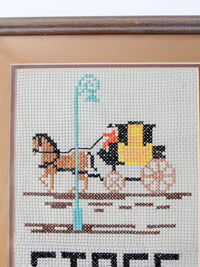 vintage framed cross stitich