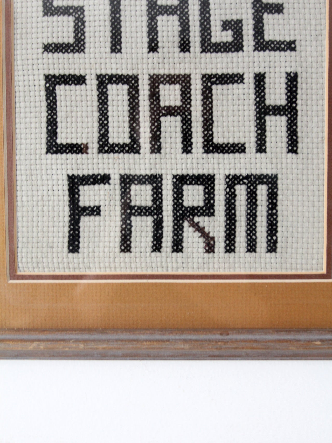 vintage framed cross stitich