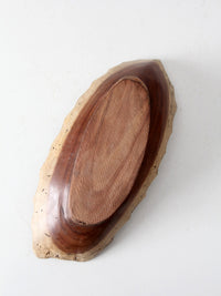 vintage handmade sculptural wood bowl