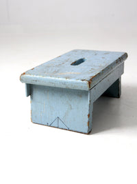 antique painted wood footstool