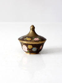 vintage cloisonné small covered dish