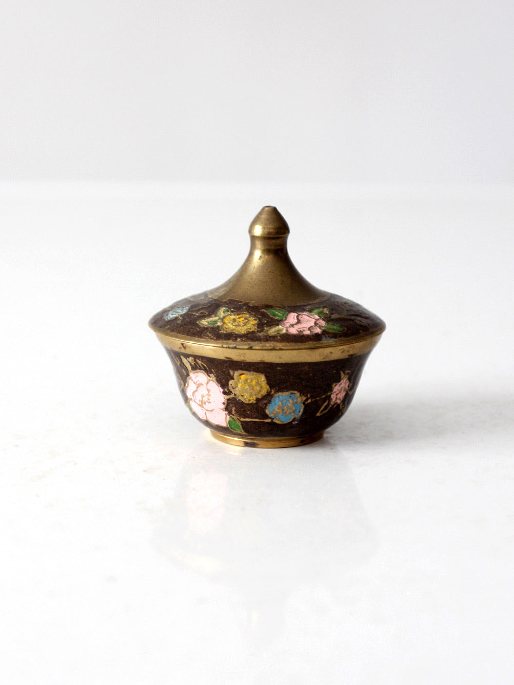 vintage cloisonné small covered dish