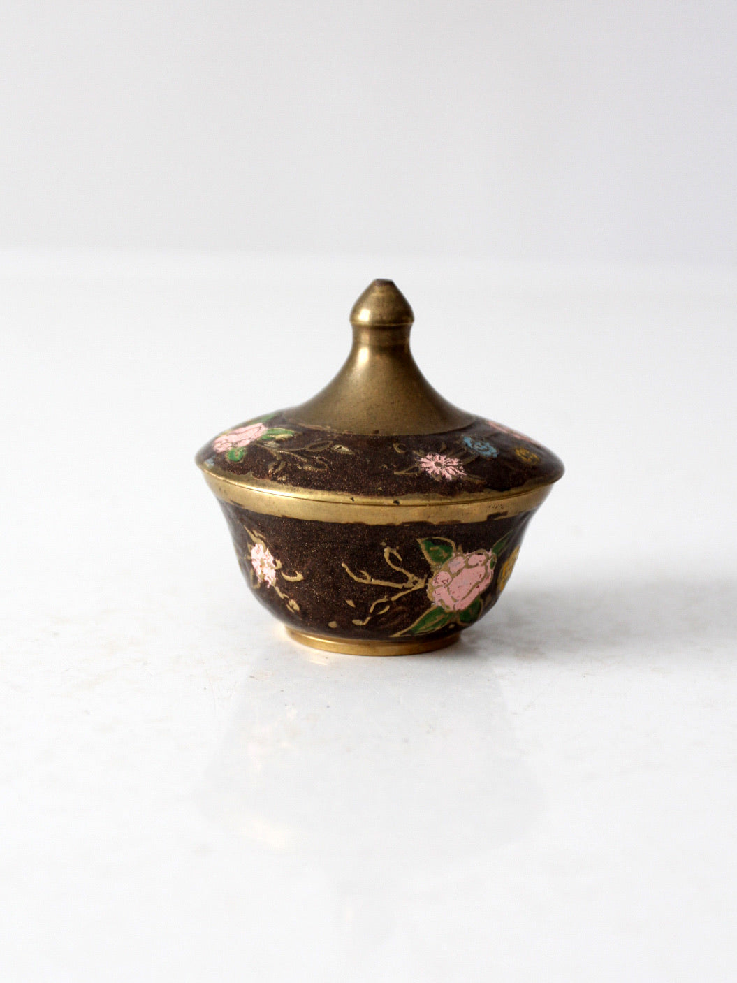 vintage cloisonné small covered dish