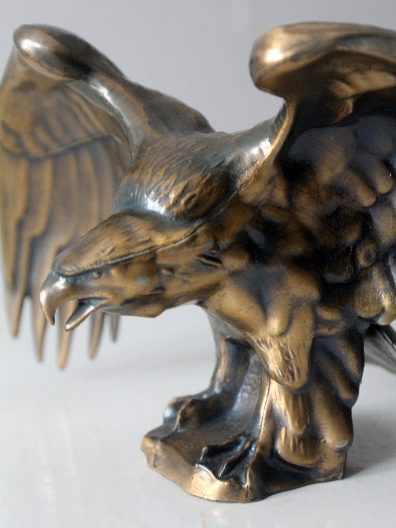 vintage brass eagle statue