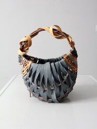 vintage handmade buttocks basket