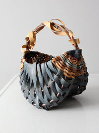 vintage handmade buttocks basket