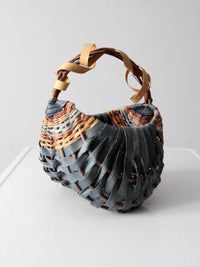 vintage handmade buttocks basket