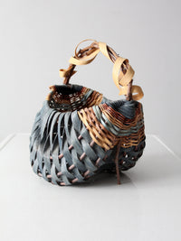 vintage handmade buttocks basket