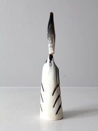 vintage polished horn bird sculpture
