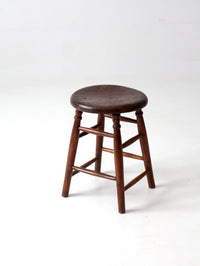 antique turned leg wood stool