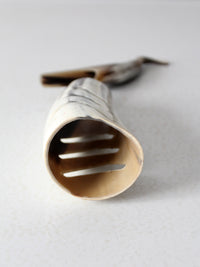 vintage polished horn bird sculpture