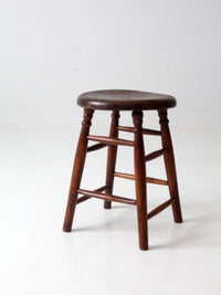 antique turned leg wood stool