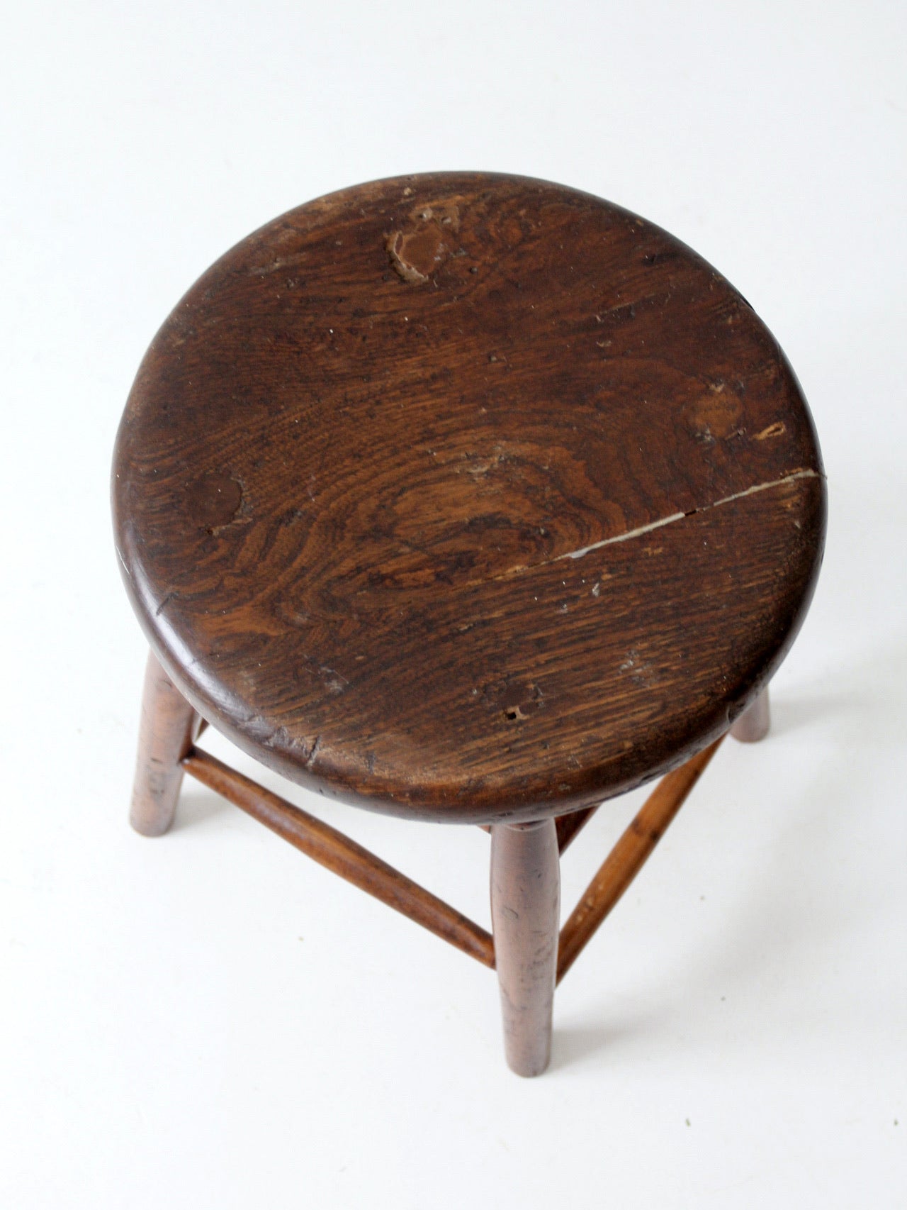 antique turned leg wood stool