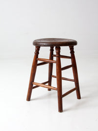 antique turned leg wood stool