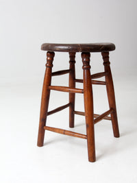 antique turned leg wood stool