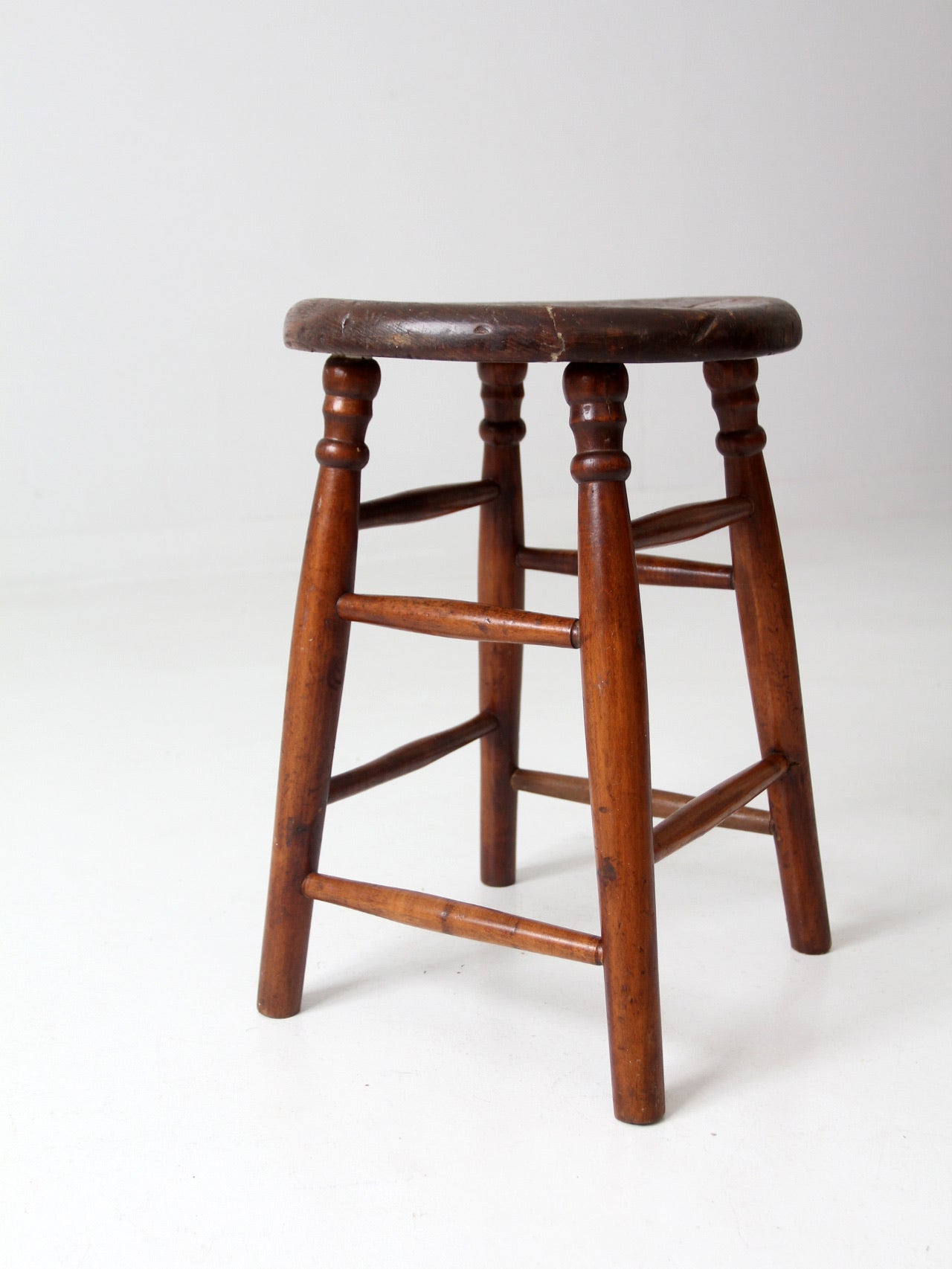 antique turned leg wood stool