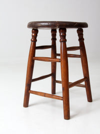 antique turned leg wood stool