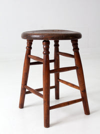 antique turned leg wood stool