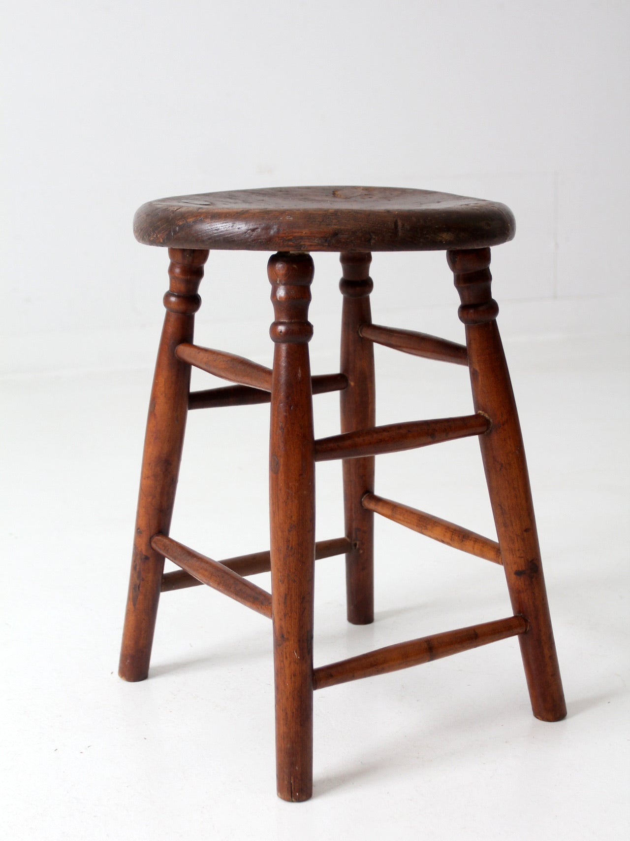 antique turned leg wood stool