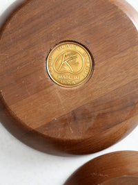 mid century Kustom Kraft walnut plates pair