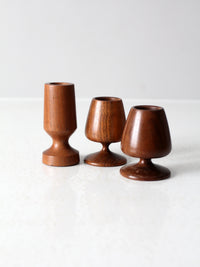 vintage handmade wood vessels set