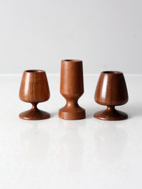 vintage handmade wood vessels set