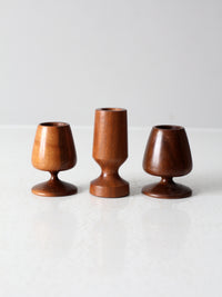 vintage handmade wood vessels set