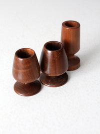 vintage handmade wood vessels set