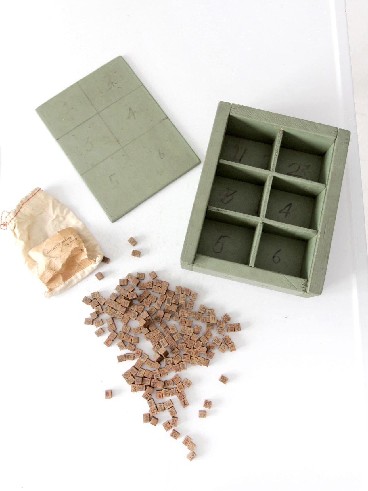 antique wooden number game