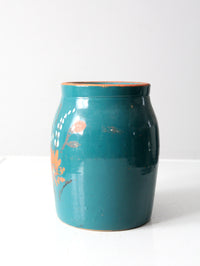 vintage hand-painted stoneware cookie jar vase