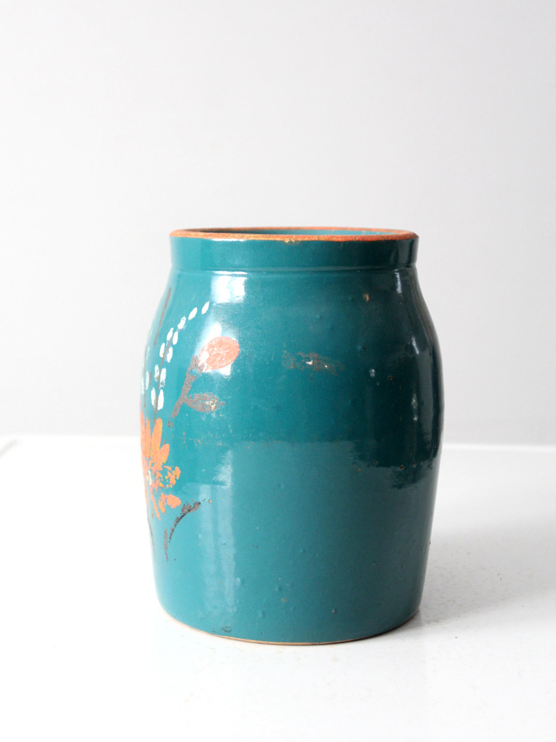 vintage hand-painted stoneware cookie jar vase