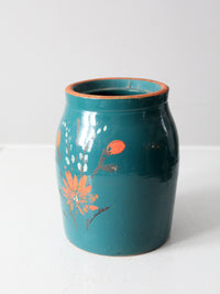 vintage hand-painted stoneware cookie jar vase