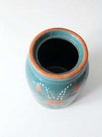 vintage hand-painted stoneware cookie jar vase