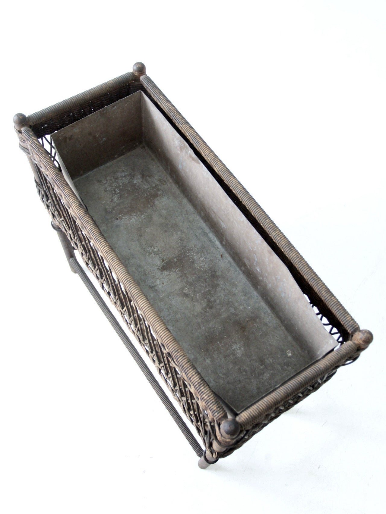 antique wicker planter stand