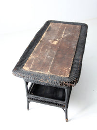 antique wicker library table