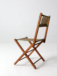 vintage kid's stripe canvas folding chair