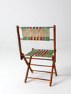 vintage kid's stripe canvas folding chair