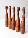 antique wooden skittles set of 5