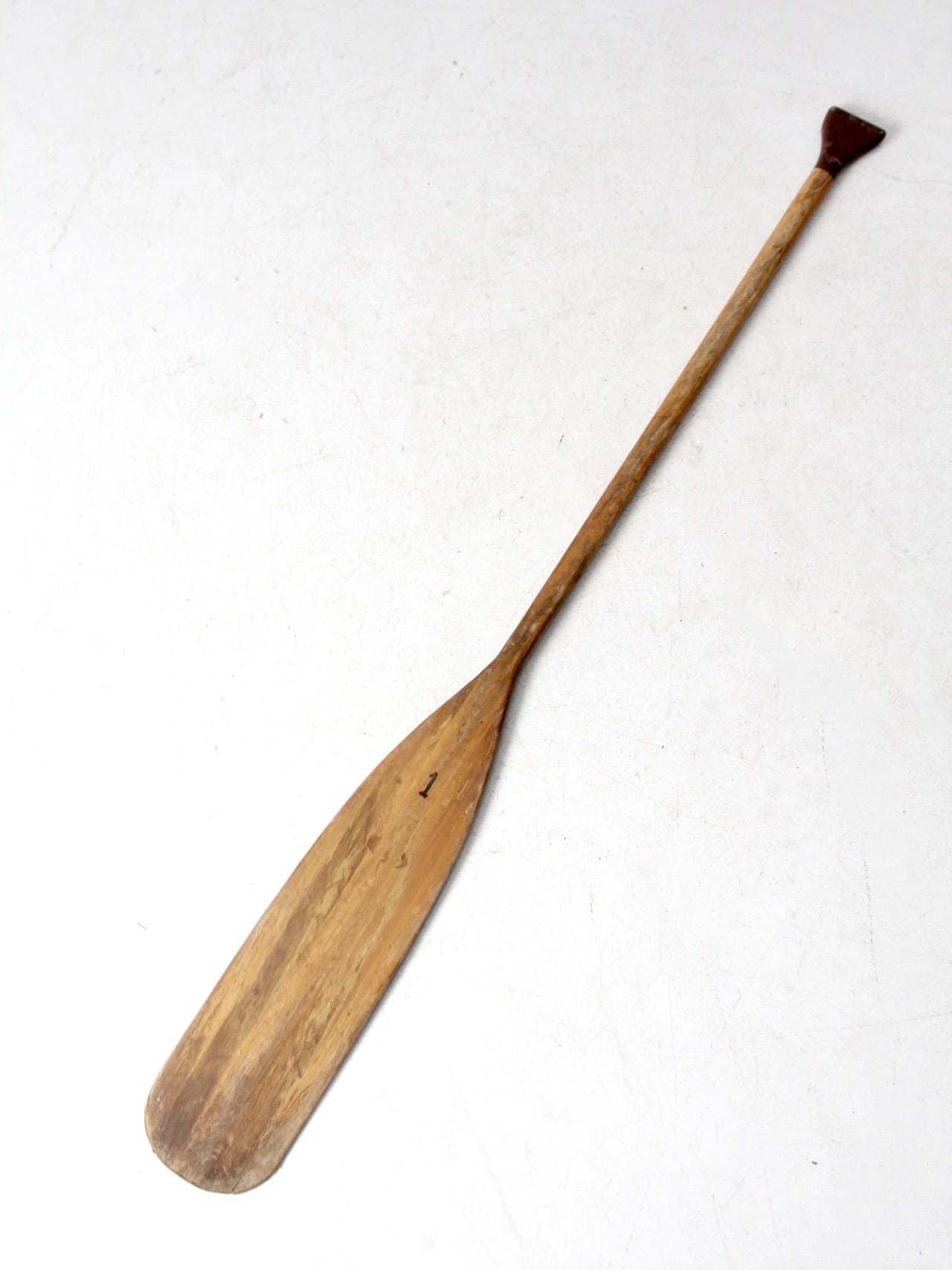 vintage wooden canoe paddle