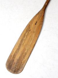 vintage wooden canoe paddle