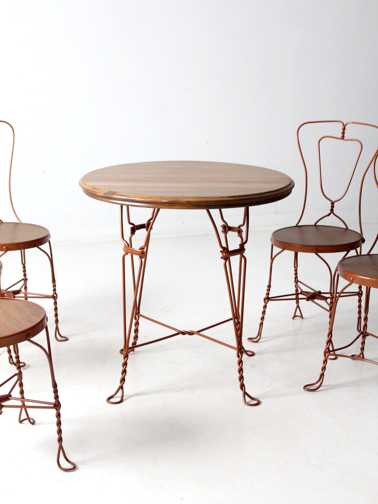 vintage ice cream parlor table and chairs