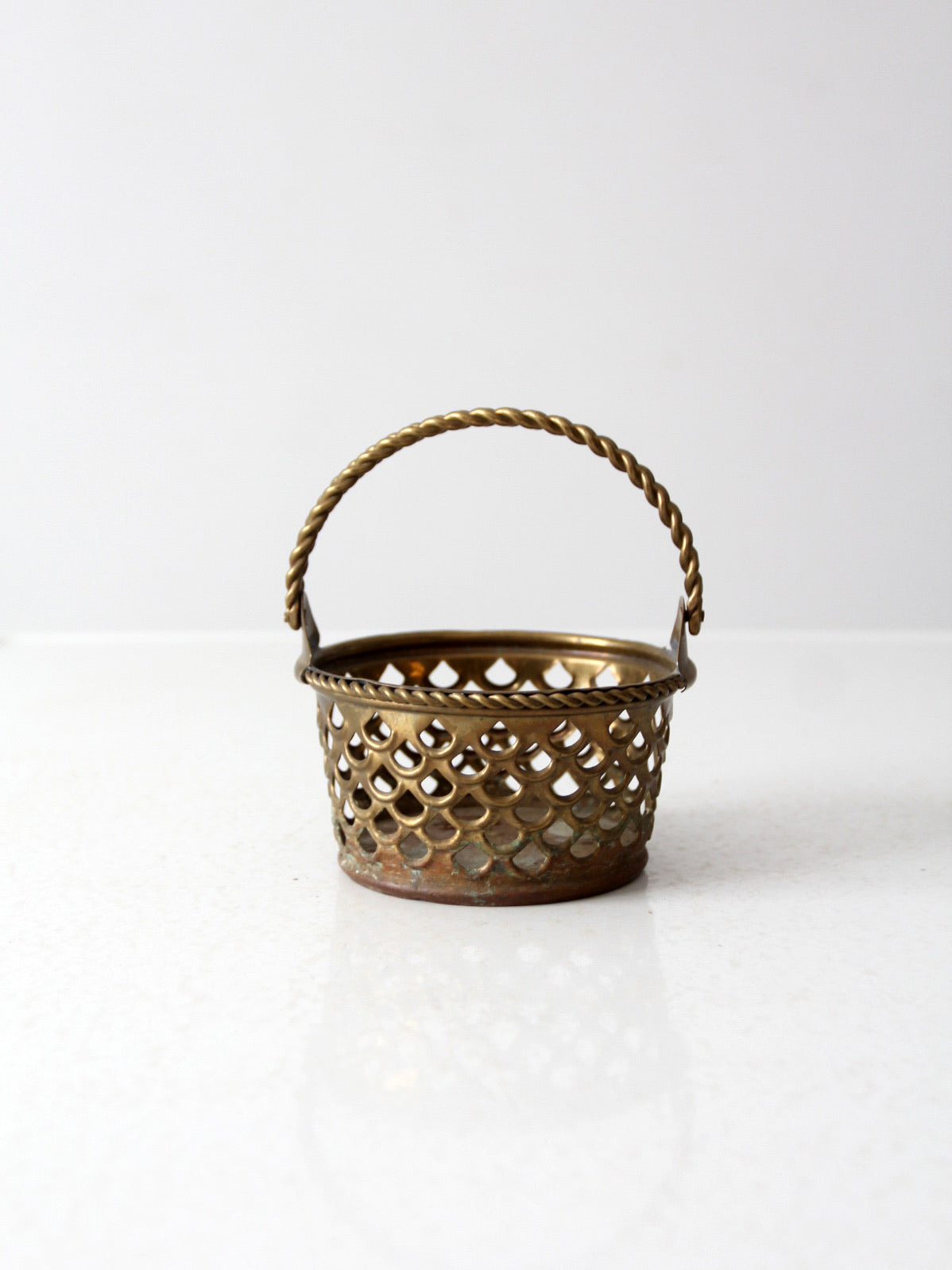 vintage brass basket