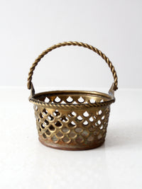 vintage brass basket