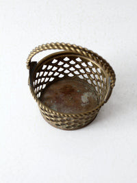 vintage brass basket
