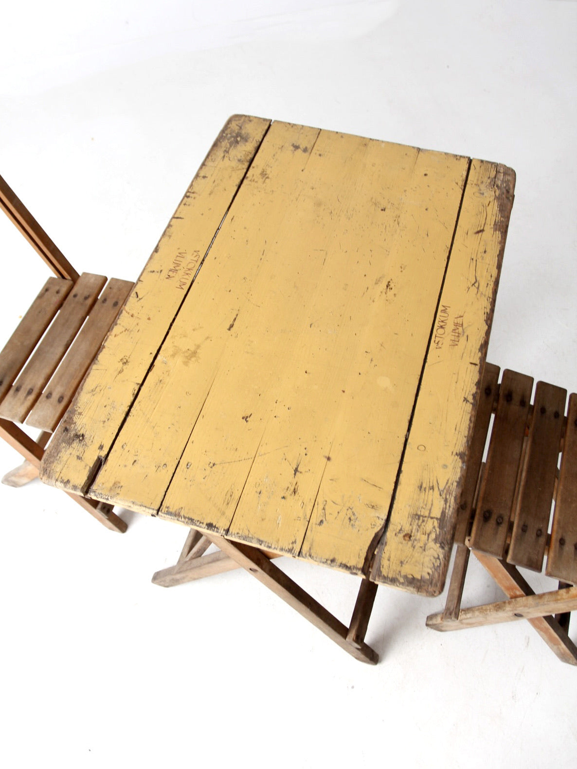 vintage Van Stokkum folding table and chairs set