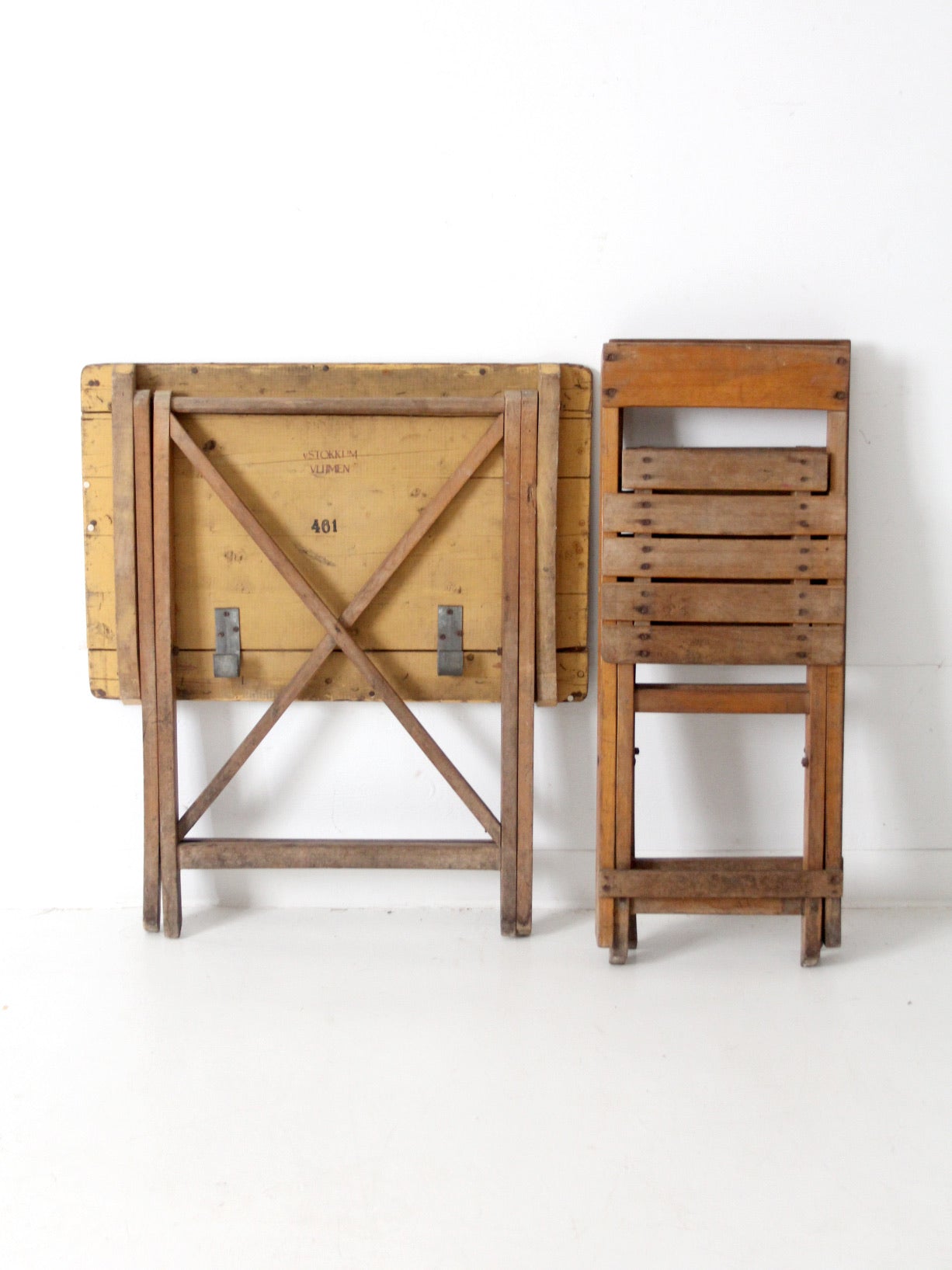 vintage Van Stokkum folding table and chairs set