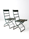 antique wrought iron folding chairs pair