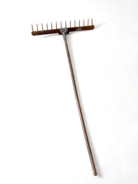antique wooden hay rake