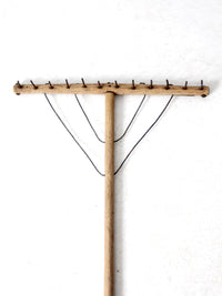 antique wooden hay rake