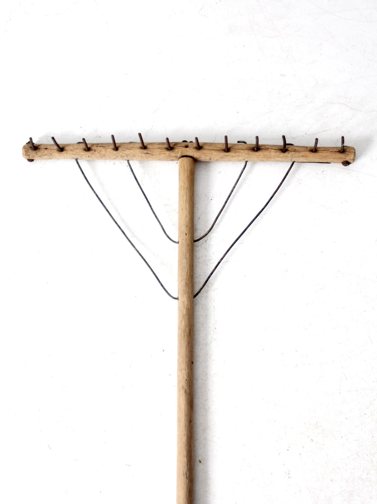 antique wooden hay rake